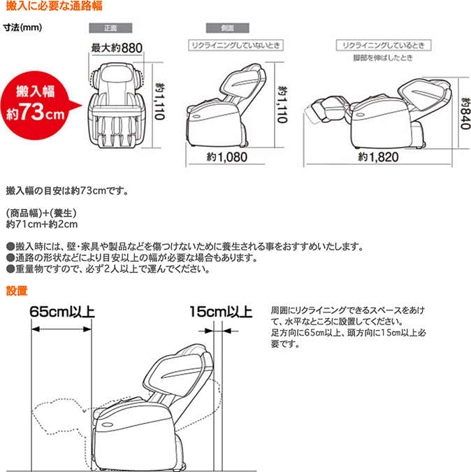 搬入に必要な通路幅